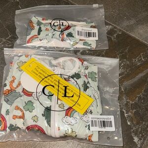 St Patrick’s Day pajama onesie with matching bow